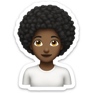 Short Afro coily black hair  sticker