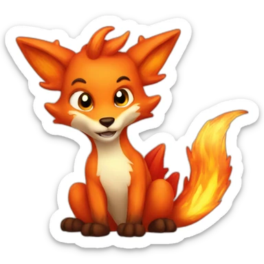 Fox fire dragon sticker
