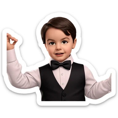 boy in vest and bowtie sticker