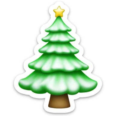white christmas tree with green bows sticker