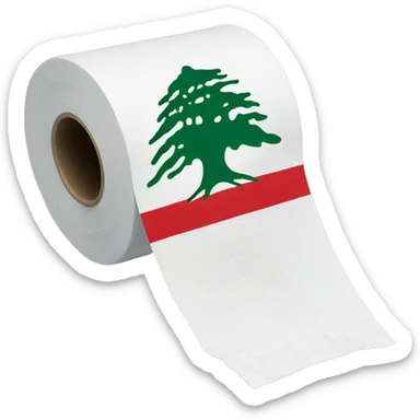 Lebanon flag on toilet paper  sticker