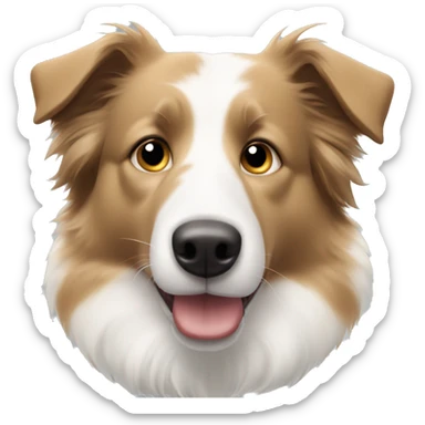 Blonde and white border collie with blue/grey eyes and brown nose  sticker