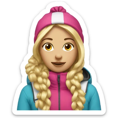 ski girl blonde  sticker