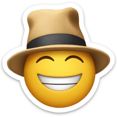An emoji putting off a hat as a greeting sticker