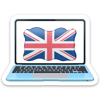 pastel melted laptop on the screen British flag sticker