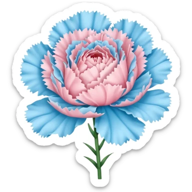 Pastel pink and pastel blue carnation flower sticker