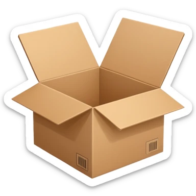 an open box, simple, clean style sticker