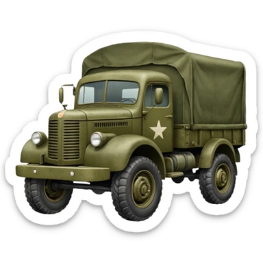 a simplistic rendition of a 1940s military truck sticker