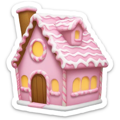 light pink gingerbread house sticker