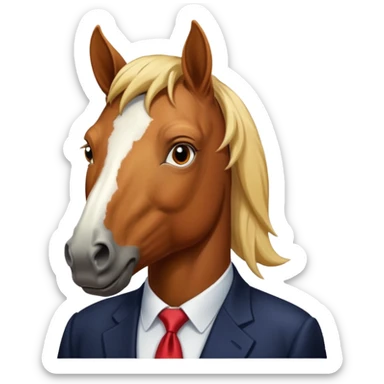 Donald trump with a horse sticker