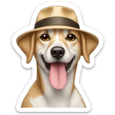 chien avec chapeau sticker