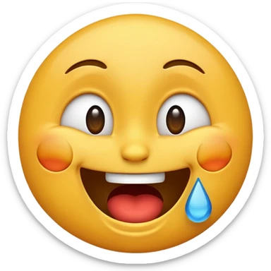 Crazy laughing emoji in tears sticker