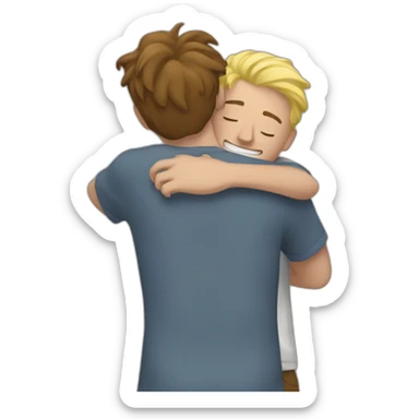 Two white guys hugging sticker