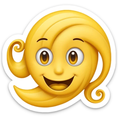 an emoji face with a straight line mouth and swirly eyes  sticker