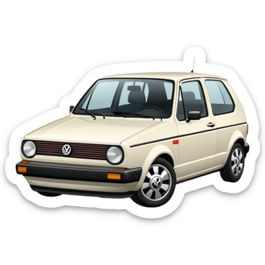 Volkswagen Golf Beyaz Renk Siyah Renk Cam sticker