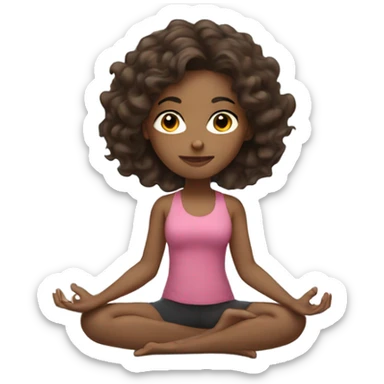 Brunette with wavy hair doing yoga  sticker
