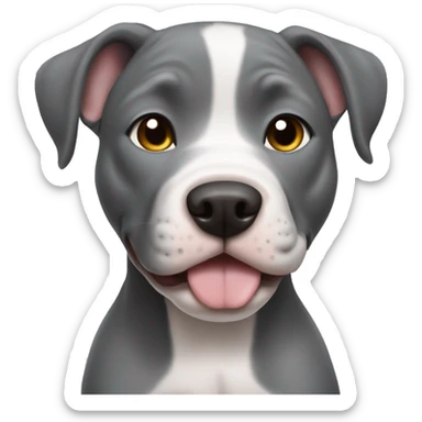 Gray Pitbull puppy sticker