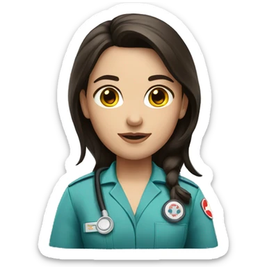Brunette paramedic sticker