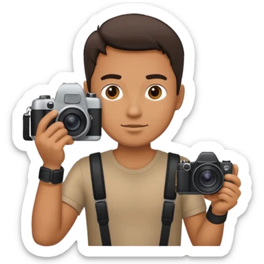 Hombre de espaldas tomando una foto sticker