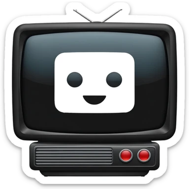 Television with movie on sticker