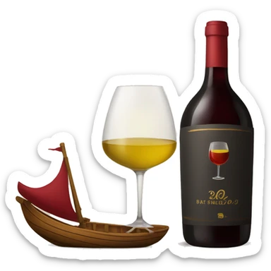 barco com pipa vinho sticker