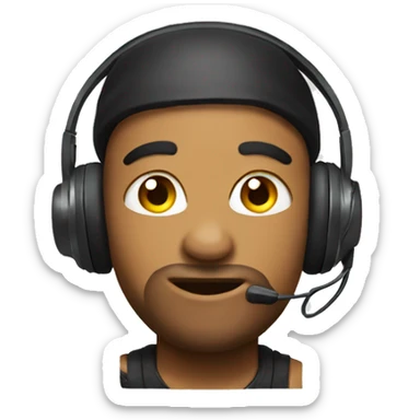 emoji with gamerheadset sticker