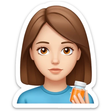 Beautiful fit light brunette girl with Adderall sticker