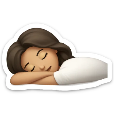 Brunette girl sleeping sticker