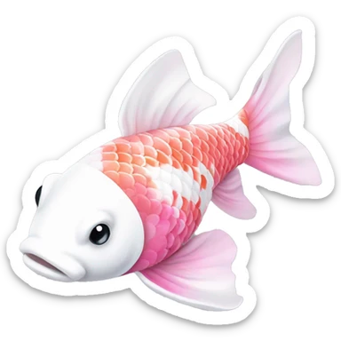 Pink and white fancy koi fish  sticker