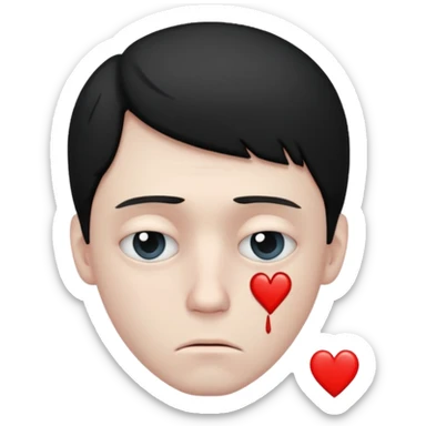 Broken heart man sticker