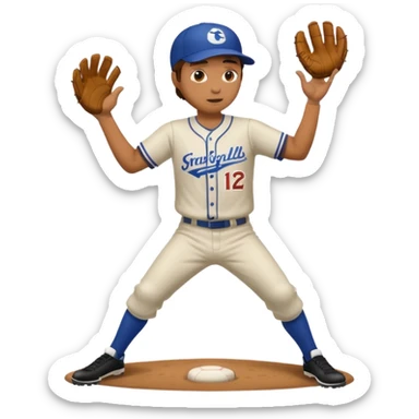 hacer el lanzamiento  de pelota jugador basebal sticker