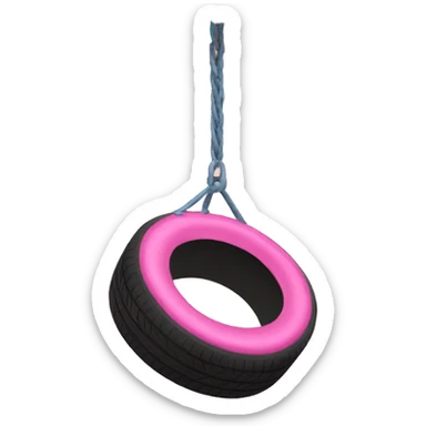 Pink tree tire swing  sticker