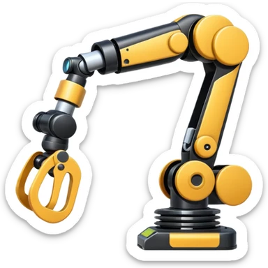 automated balck robotic arm sticker