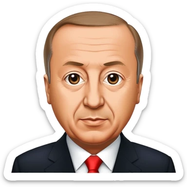 recep tayip erdoğan detaylı yüz hatları belirgin ve birazda bulanık sticker