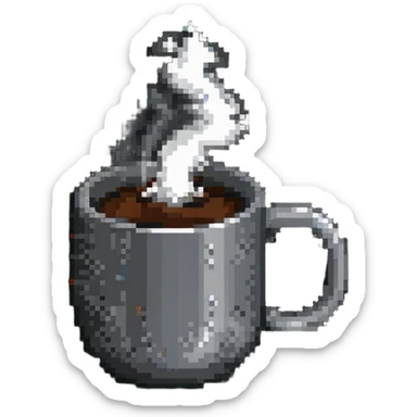 Coffee mug with steam sticker