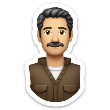 Hombre calvo delgado moreno cocinero sticker