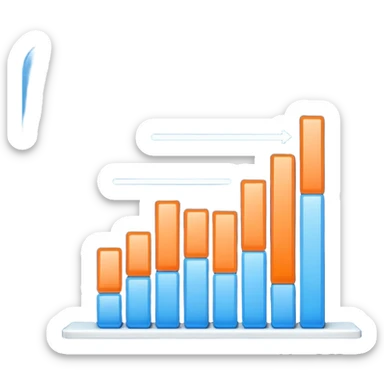 bar chart with rising columns sticker
