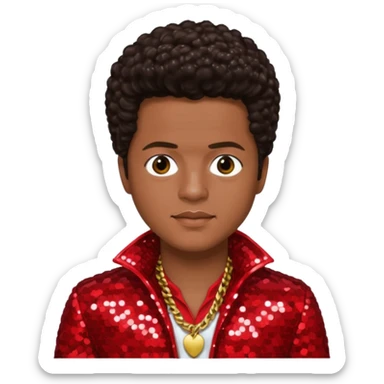 Bruno Mars with Dark Brown Hair, Red Sequin Outfit sticker