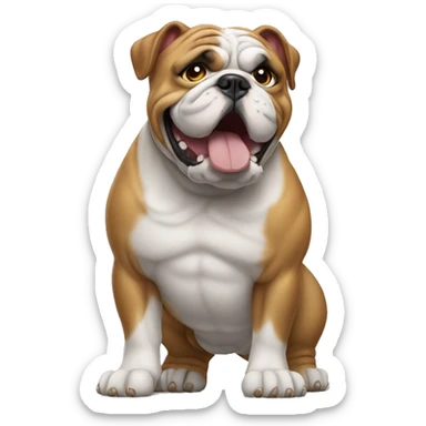 english bulldog leaning with paws on the wall standing sticker
