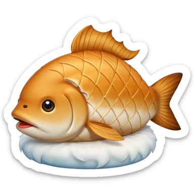 delicous fish-shaped bun like simple emoji for using app  sticker