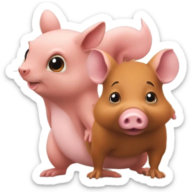 Can you make an emoji of squirrel and a pig as one animal?  sticker