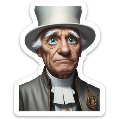 Uncle Scrooge pope in Dior Gucci Hermes leather straps, oil paint, mysterious eyes, intricate lips, masterpiece portrait , odd perspective, beautiful, desirable, logical sticker