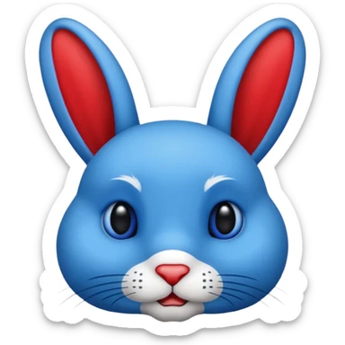 Un lapin extrêmement terrifiant bleu et noir  sticker