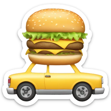cheeseburger in a car sticker