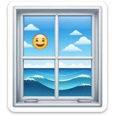 generate open window with exterior background sticker
