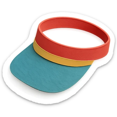simple and colorful sun visor with paper-craft style sticker