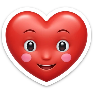 heart with kawaii face sticker