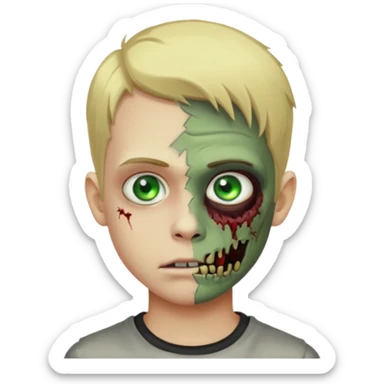 Blonde zombie profile picture boy emoji sticker