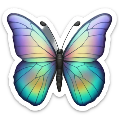 Iridescent glass butterfly sticker
