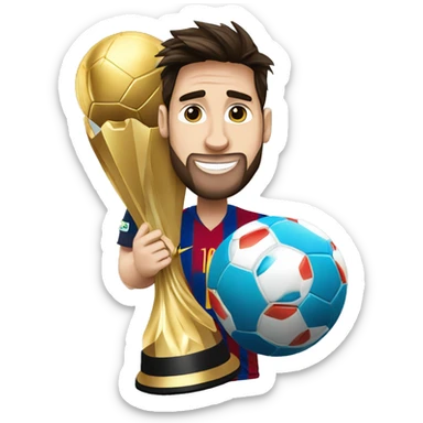 Messi con la copa del mundo sticker
